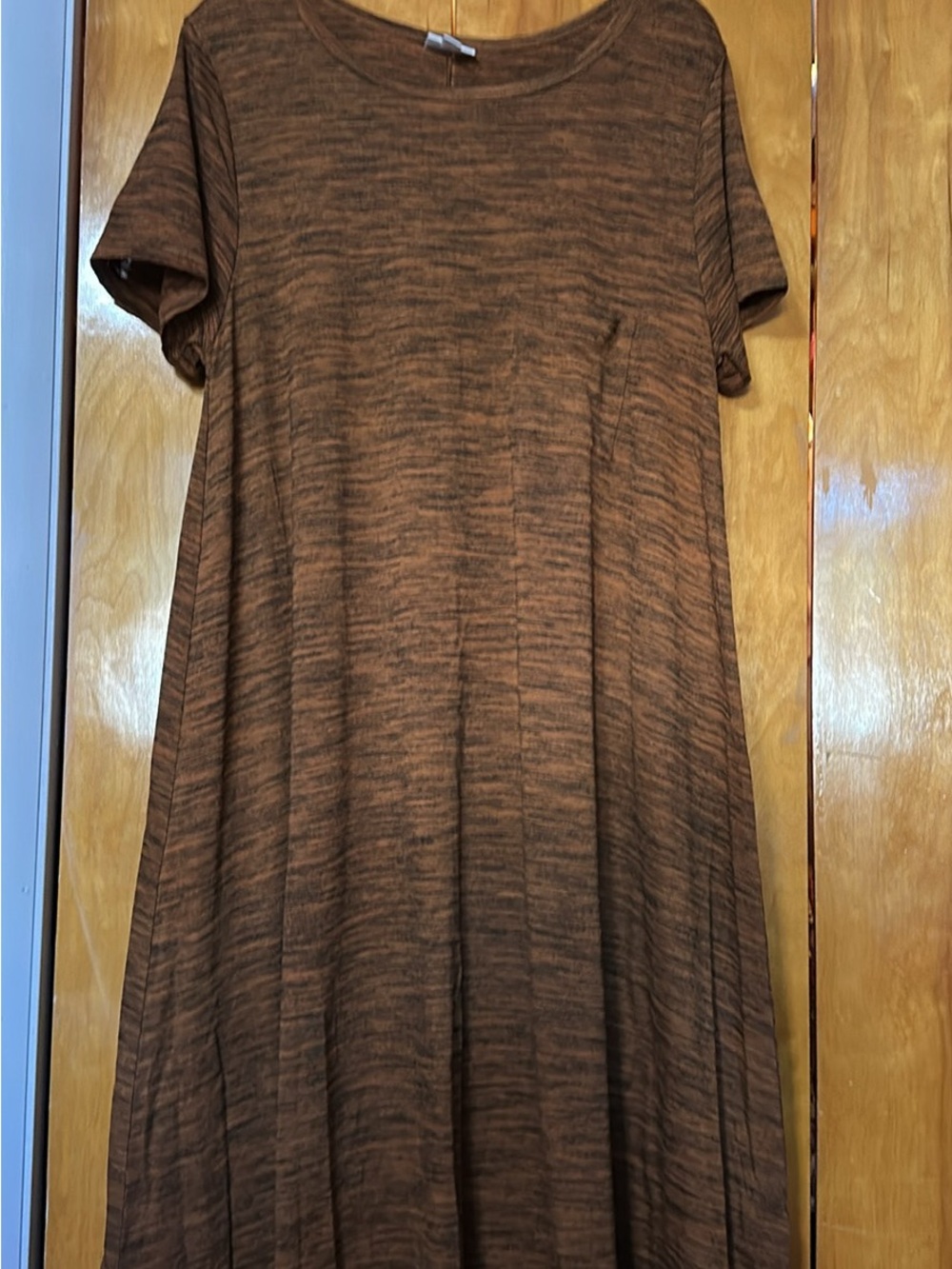 LuLaRoe Brown Marled Short-Sleeve Swing Dress